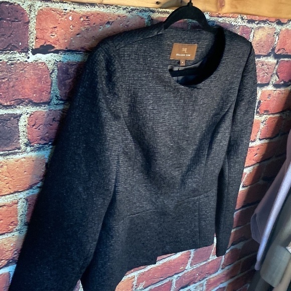 Melanie Lyne Classic Shimmering Black Button Up Tweed Style Blazer Size 8 - Picture 6 of 11